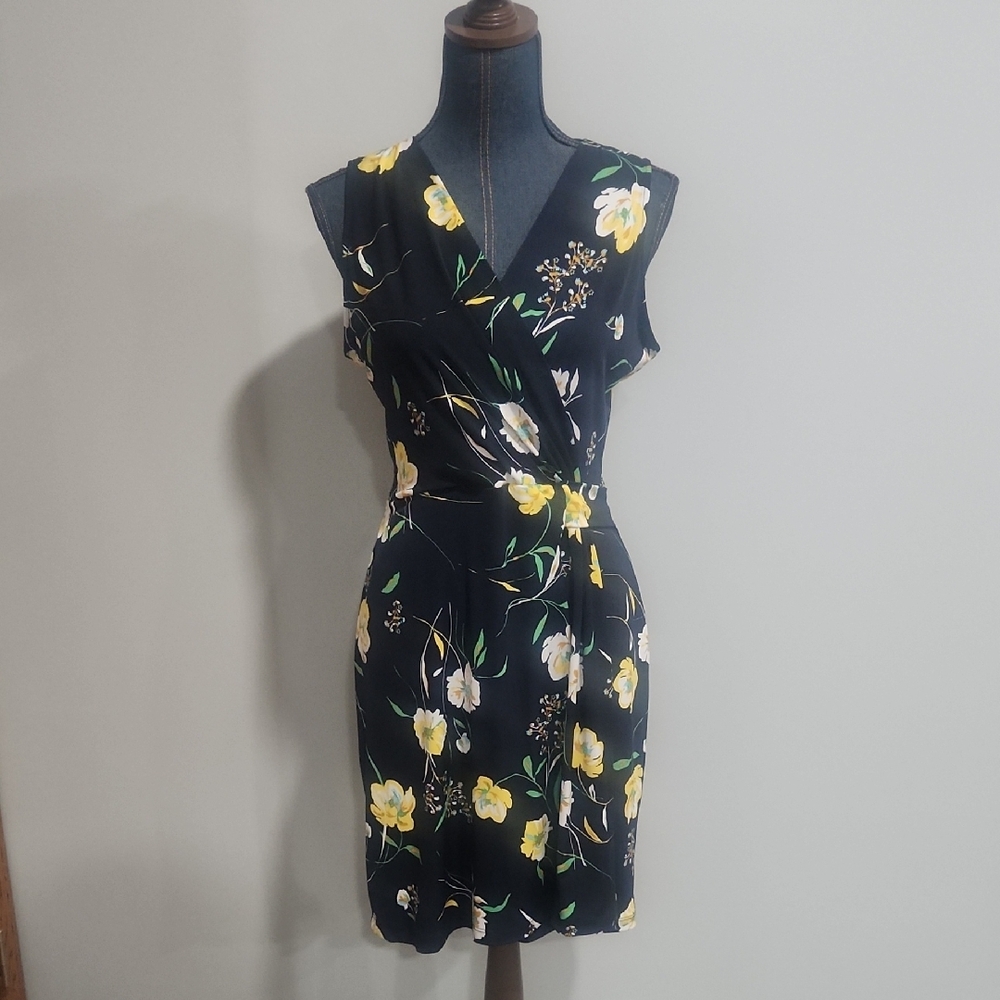 Blue Asymmetrical Sleeveless Cocktail Dress